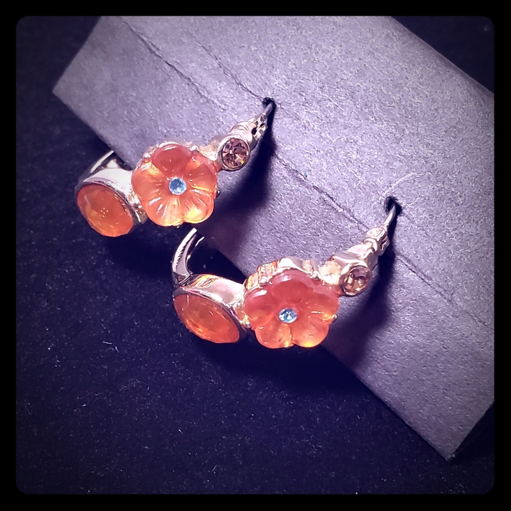 Flower Hoop Earrings
